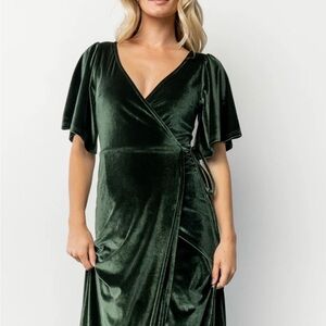 Baltic Born Forest Green Velvet Maxi Dress XXL